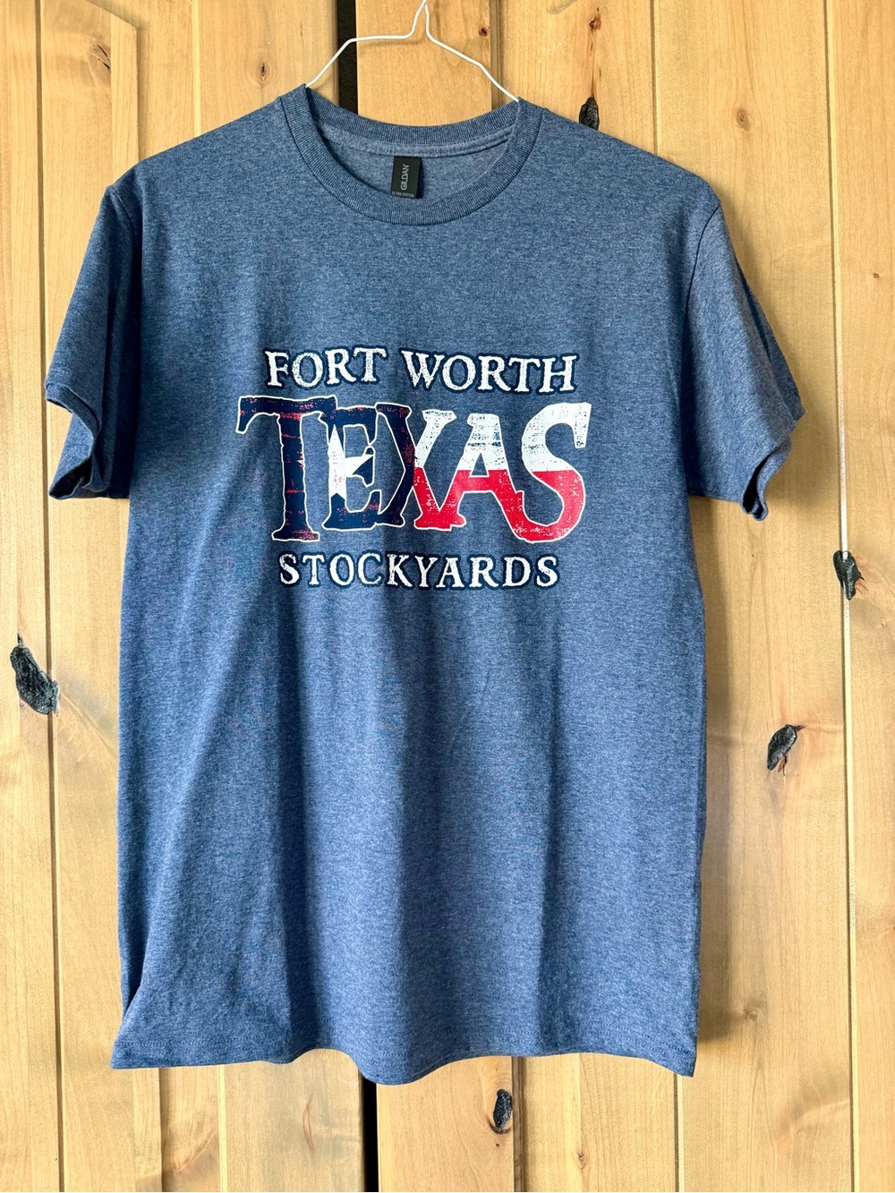 Gildan Blue Fort Worth Texas Stockyards Graphic Tee